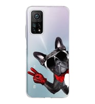 PrintiFy Xiaomi Mi 10T Pro ile Uyumlu 1mm Slim Fit Köpek 2 050e Baskılı Şeffaf  Kılıf