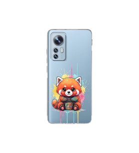 Xiaomi Mi 12 Pro ile Uyumlu Splash Tilki Tasarımlı Şeffaf Silikon Kılıf