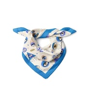 Modern Göz Desenli Saten Kare Fular Bandana