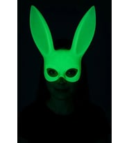 Karanlıkta Parlayan Fosforlu Tavşan Maskesi - Glow Bunny Masquerade Maske (32x22 Cm)