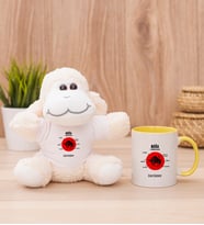 Kişiye Özel Boğa Burcuna Hediye Peluş Koyun ve Sarı Kupa