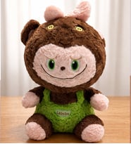 Büyük boy Sevimli Labubu Peluş Oyuncak (Kahverengi)