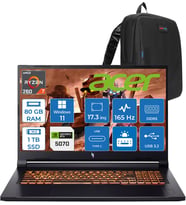 Acer Nitro V17 ANV17 Aı Amd Ryzen™ 7 260 80GB Ddr5 1tb SSD 8GB/RTX5070 85W 17.3"wqxga 2560X1440 165Hz IPS WIN11HOME Gaming Bilgisayar. NHQZKEY001H23+ZETTAÇANTA
