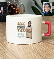 Kişiye Özel Karikatürlü Best Mom Ever Anneye Hediye Lüks Fincan Anneler Günü Hediyesi