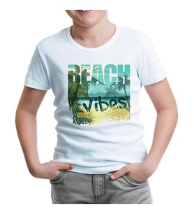 Beach Vibes - Yaz Beyaz Çocuk Tshirt
