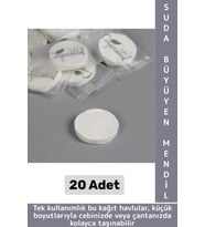 Gündelik Cep Çanta Boy Ofis Seyahat Hijyenik Tek Kullanım Suda Büyüyen Sıkıştırılmış Mendil 20 Adet