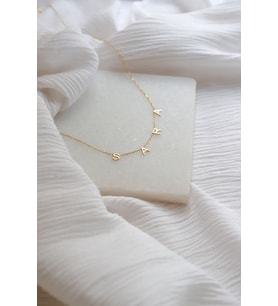 Kişiye Özel Minimalist Harf İsim Kolye 925K Gümüş (Gold)
