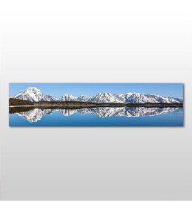 Dağ Ve Göl Kanvas Tablo 240x80cm (Karışık)