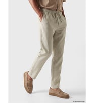 LCW Vision Bej Regular Fit Keten Görünümlü Erkek Pantolon