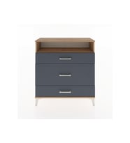Arges Şifonyer Tek Raflı 3 Çekmeceli 88x30x96 Çam-Antrasit