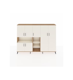 Arges Dolap 13 Raflı 7 Kapaklı 220x30x163 Çam-Aytaşı