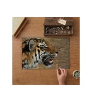 Kükreyen Vahşi Kaplan Tasarımı 240 parça Ahşap Puzzle Ahşap Kutuda MP05313