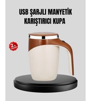 USB Şarjlı Manyetik Karıştırıcı Kupa Otomatik Karıştırma Paslanmaz Çelik