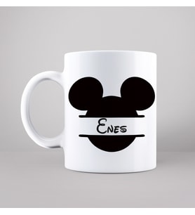 Mickey Mause İsim Baskılı Kupa Kişiye Özel