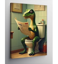 Kanvas Tablo Gazete Okuyan Dinozor
