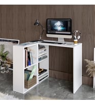 Elit&Mobilya Hill çalışma masası beyaz kitaplıklı