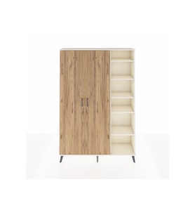 Arges Dolap 7 Raflı 2 Kapaklı Tek Askılı 132x30x195 Aytaşı-Çam/Aytaşı