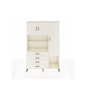 Arges Gardrop 8 Raflı 4 Çekmeceli 3 Kapaklı 132x30x195 Aytaşı-Aytaşı