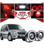 Ford Transit Connect Uyumlu, Universal Mercekli Led Angel Sis Farı, 76mm Kırmızı Renk