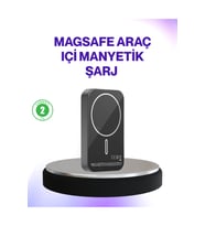 Mıknatıslı MagSafe Uyumlu Araç Tutucu Kablosuz Şarj Destekli