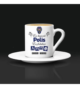 Polis Annelere Hediye Türk Kahvesi Fincanı
