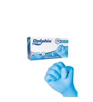 Dolphin Pudrasız Mavi Nitril Eldiven - L Beden - (4 adet) (Standart)