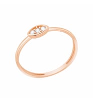 Diamond Line-Gülaylar Pembe Altın 14 Ayar Geometrik Yüzük