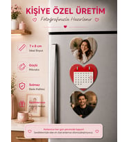 3 Kalpli Sevgili Fotoğraf Magneti Kişiselleştirilebilir Özel Tarih Anı Hediyesi