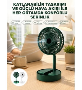 Katlanabilir Usb Şarjlı Masaüstü Soğutucu Mini Fan Telefon Tutucu