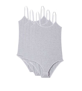 3 Adet İp Askılı Kadın Çıtçıtlı Body Gri