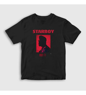 Presmono Unisex Çocuk Siyah Starboy The Weeknd T-Shirt 158852tt