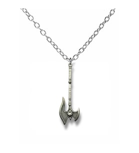 Viking Savaş Balta Figürlü Kolye – 60 cm Zincirli Zamak Kaplama Unisex Gotik Aksesuar (Gümüş)