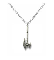 Viking Savaş Balta Figürlü Kolye – 60 cm Zincirli Zamak Kaplama Unisex Gotik Aksesuar (Gümüş)