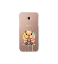 Samsung Galaxy J4+ Plus ile Uyumlu Splash Kapibara Tasarımlı Şeffaf Silikon Kılıf