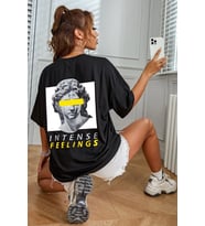 Unisex Aesthetic  Baskılı Tshirt (Siyah)