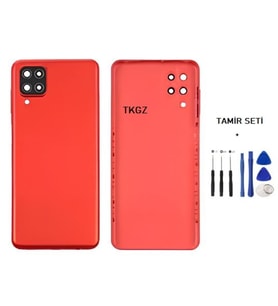Samsung Galaxy A12 - SM-A125F FULL Kasa Arka Kapak Takım KIRMIZI - TAMİR SETİ