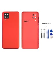 Samsung Galaxy A12 - SM-A125F FULL Kasa Arka Kapak Takım KIRMIZI - TAMİR SETİ