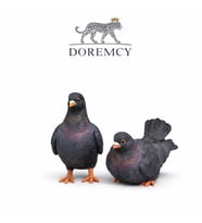 Doremcy Dekoratif Güvercin Biblo 2’li Set Polyester Kuş Obje Balkon Bahçe Salon Ev Dekorasyonu Hediyelik (Siyah)