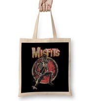 Band Vintage Misfits Skull Bez Çanta Uzun Saplı