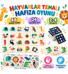 Hayvanlar Temalı Hafıza Eşleştirme Oyunu