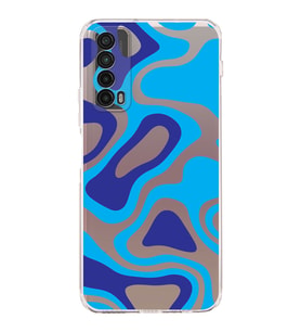 Huawei P Smart 2019  Kamera korumalı Kapak Renkli Desen Tasarımlı  Şeffaf Kılıf
