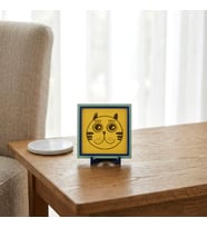 Kedi Yüzü Tasarımlı Modern Dekoratif Obje, Sevdiklerinize Neşe Değeri Yüksek Bir Armağan 10x10 cm
