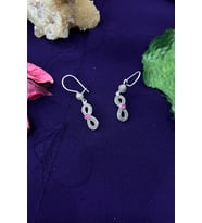 Sonsuzluk Model Yakut Taşlı Telkari El İşçiliği Gümüş Kadın Küpe