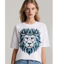 ASLAN OVERSİZE UNİSEX T-SHİRT (Beyaz)