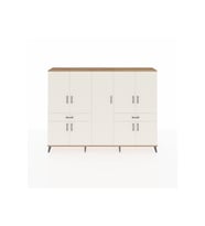 Arges Dolap 12 Raflı 2 Çekmeceli 8 Kapaklı 220x30x163 Çam-Aytaşı