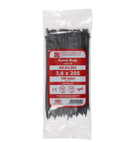 Pemsan 3.6X205 Plastik Cırt Kelepçe Kablo Bağı Siyah 100'Lu Paket