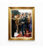 Tablore Atatürk Klasik Şık Giyim Renkli Fotoğraf Çerçeveli Tabl