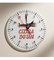 Cizira Botan Cizre Şehri Tasarımlı Duvar Saati (Krem)