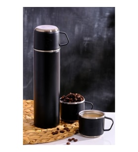 AKILLIELMA-PENGUEN PNG-1050G TERMOS 500ML ÇELİK GİNA KAMP 4 PARÇA SİYAH