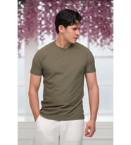 Slimfit Lyocell Kumaş Likralı Küçük Armürlü Bisiklet Yaka T-shirt